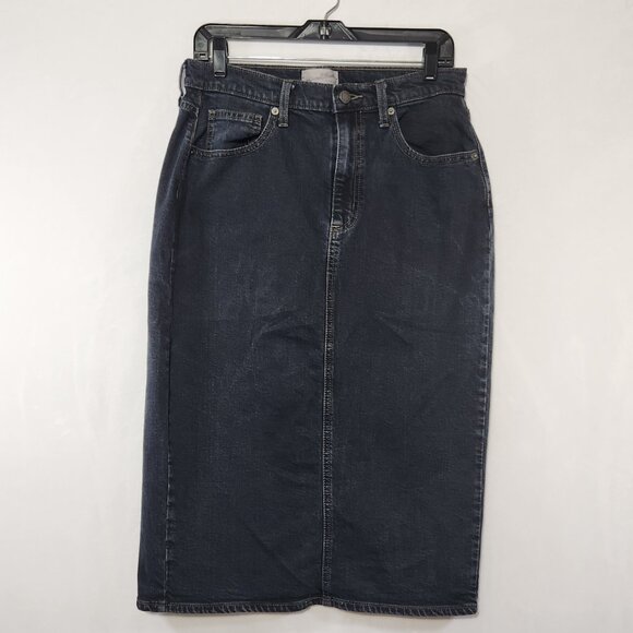 Universal Thread Women's Size 8 High-Rise Denim Pockets Midi Skirt Black Wash - Picture 10 of 14